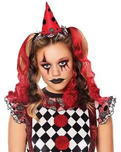 Spirit Halloween Red And Black Curly Clips Hair Extensions
