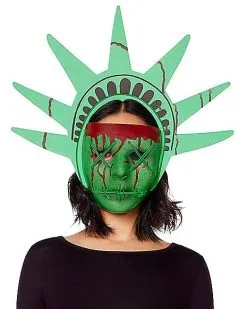 Spirit Halloween EL Wire LED Lady Liberty Half Mask - The Purge